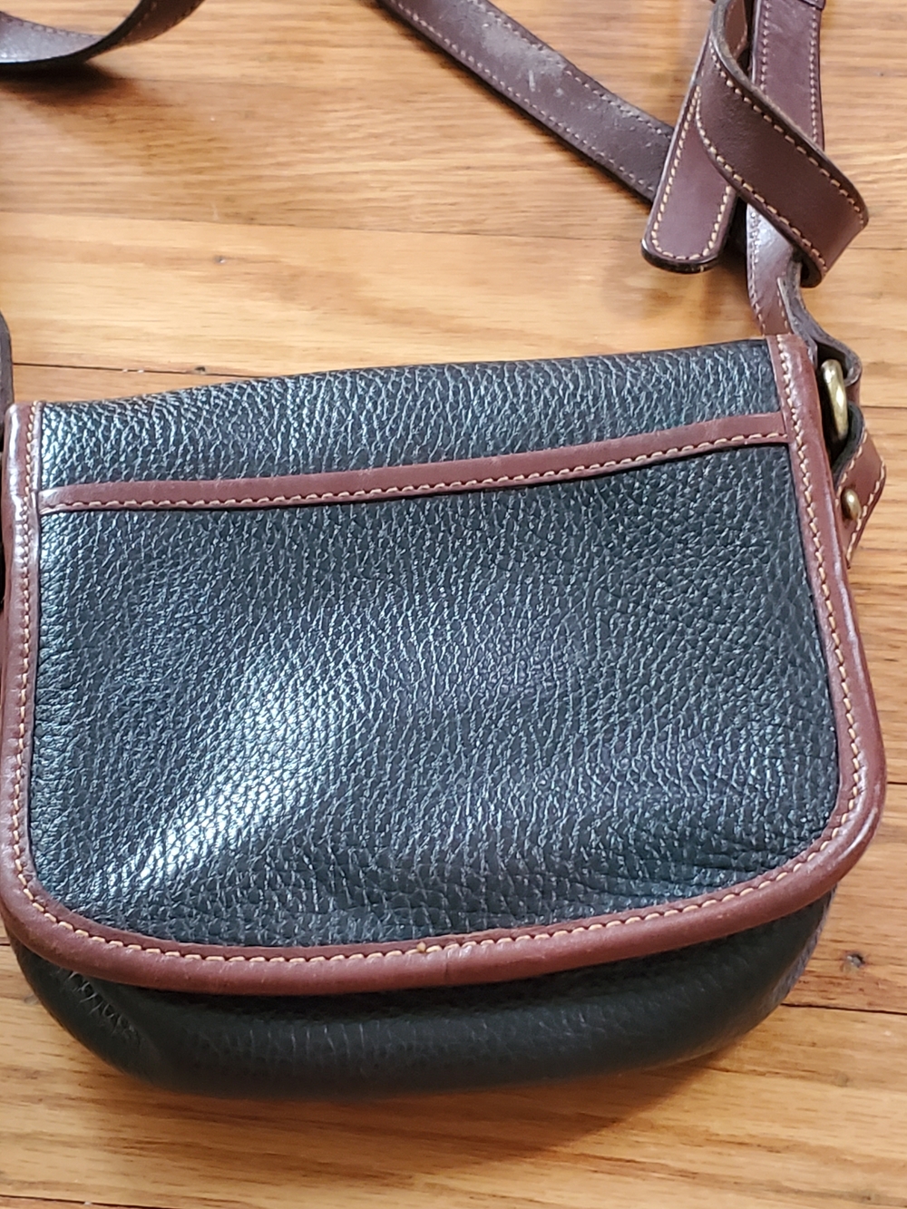 Coach Black and Brown Pebbled Leather Crossbody Bag - Picture 7 of 12